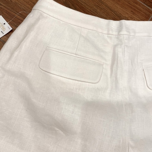 Micheal Kors White Linen Shorts Size 4 NWT ❤️ - Picture 3 of 8